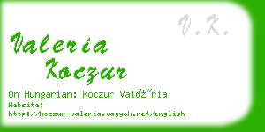 valeria koczur business card